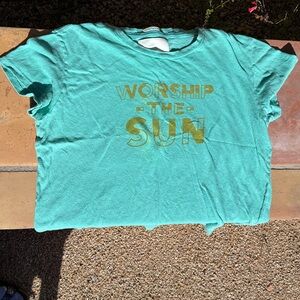 Mother Worship the Sun Sinful T-shirt, size Large, color Pool Green